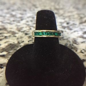 18k GE Gold & Green Ring